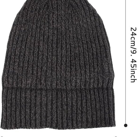 Wool Winter Hat for Women or Men Beanie Knit Unisex Grey - Picture 2 of 3